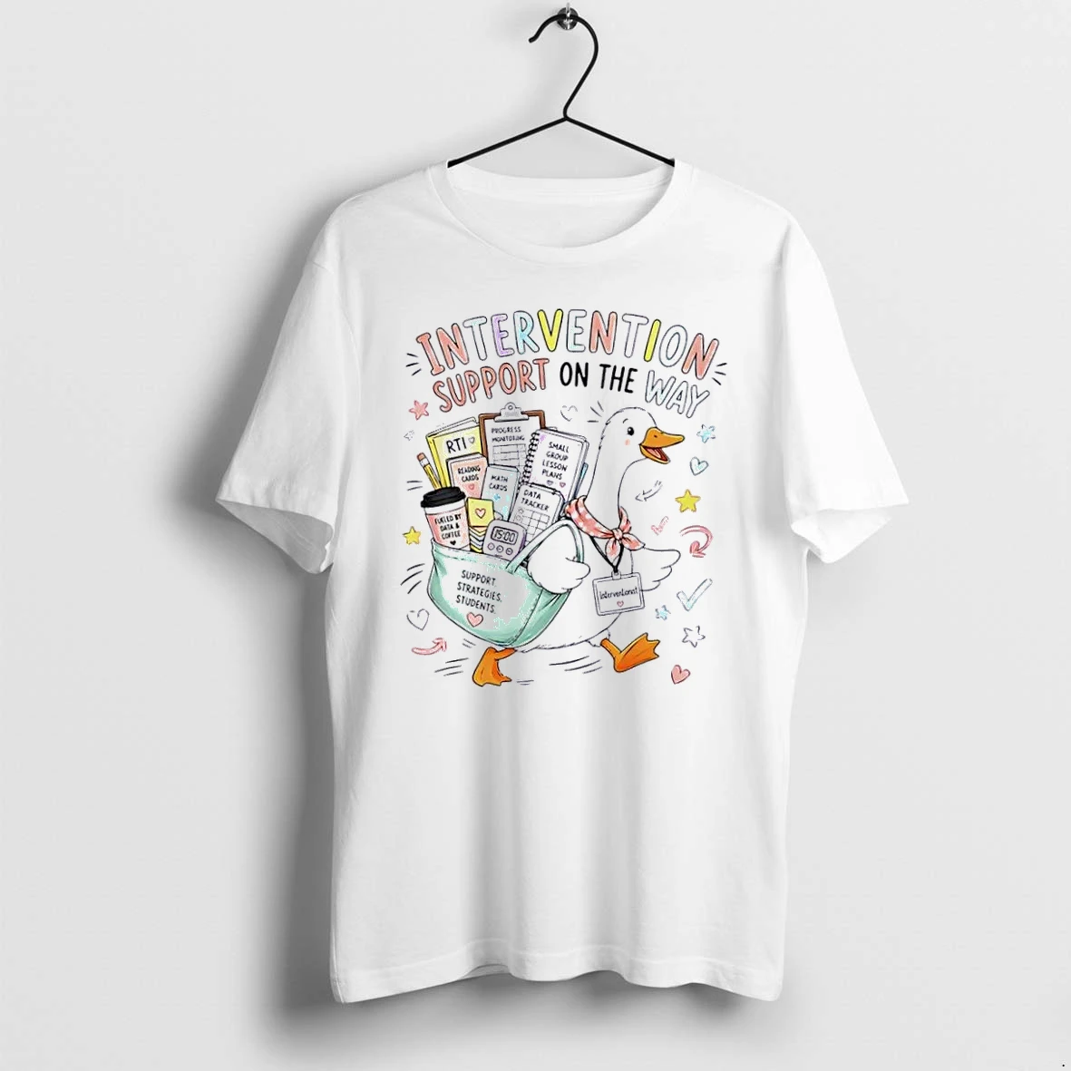 Officials Intervention Support On The Way Strategies Students Cartoon Duck Carrying Bag Supplies White Womens T Shirt Sweater Hoodie