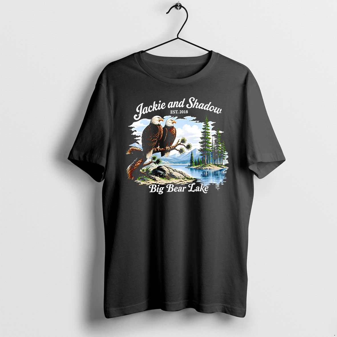 Officials Jackie And Shadow Est 2018 Big Bear Lake Bald Eagles T Shirt Sweater Hoodie