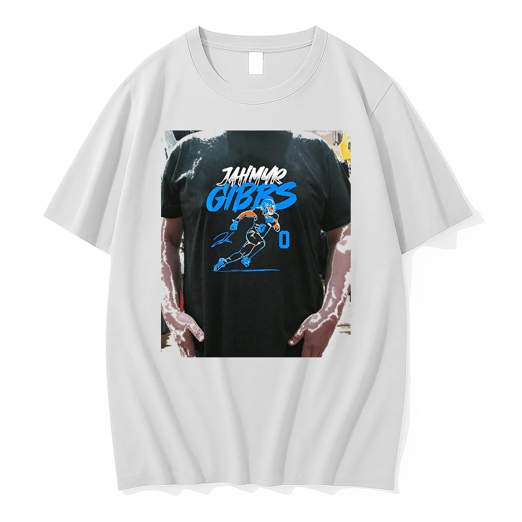 Officials Jahmyr Gibbs Detroit Lions Name Number Pose Signature Premium T Shirt Sweatshirt Hoodie