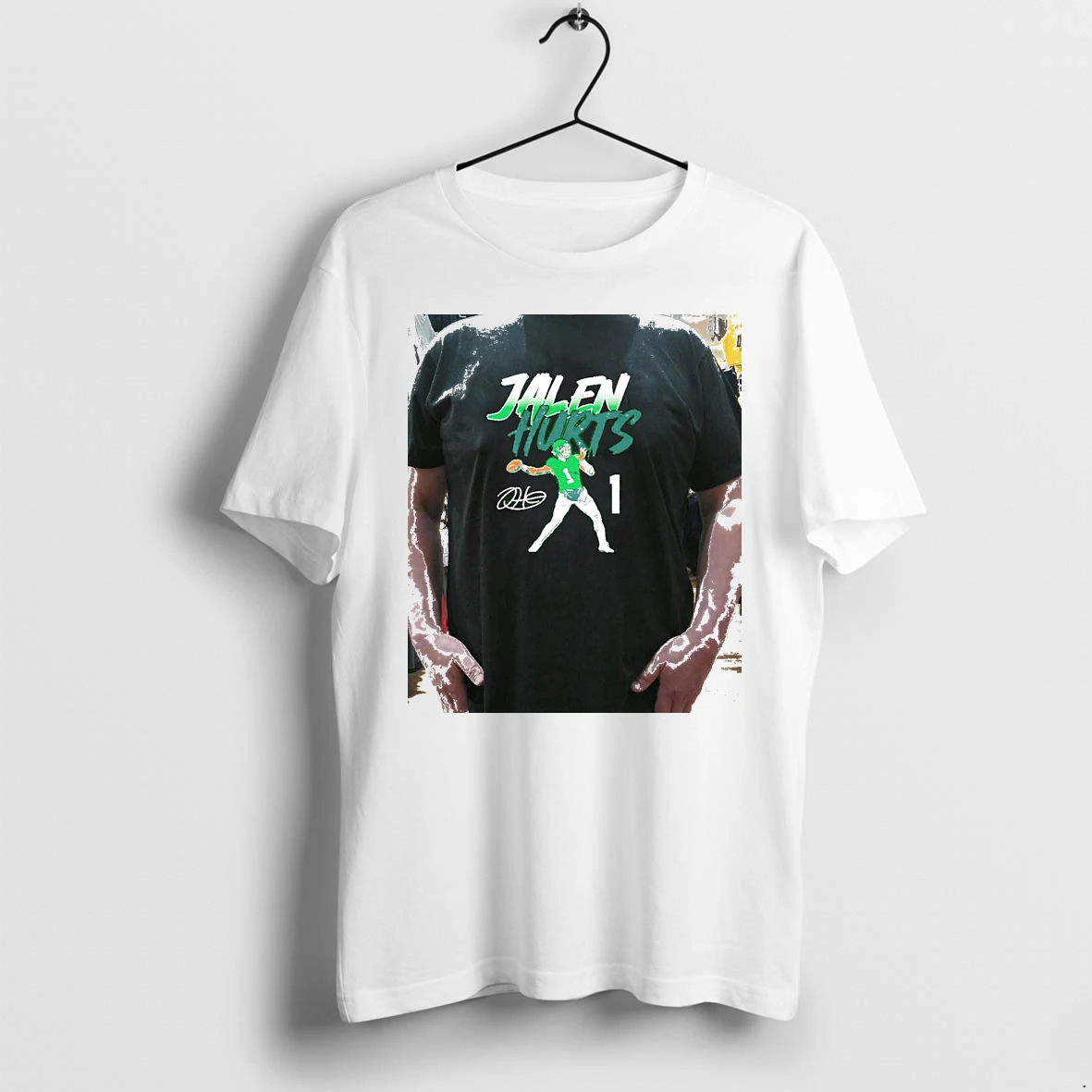 Officials Jalen Hurts Philadelphia Eagles Name Number Pose Signature Premium T Shirt Sweatshirt Hoodie