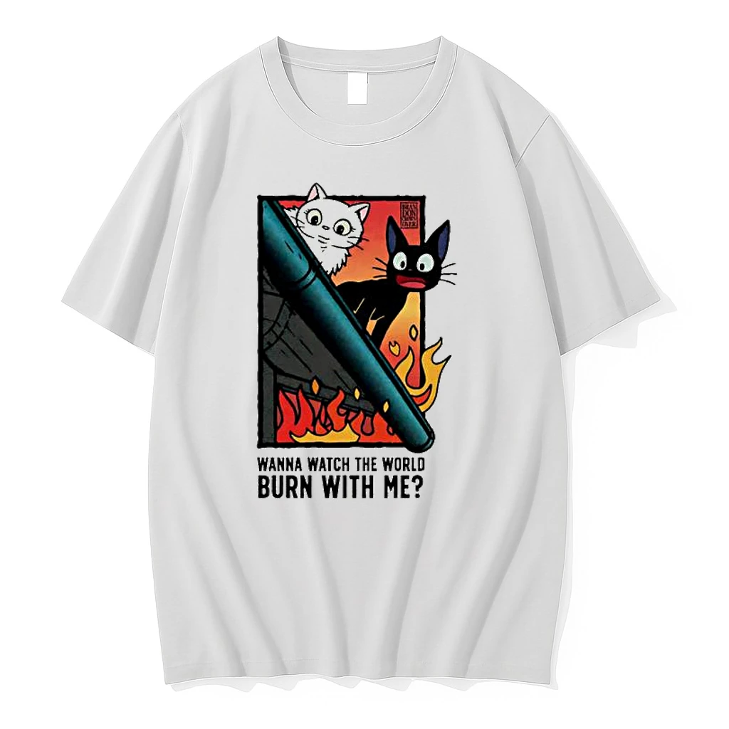 Officials Jiji And Lily Kiki Delivery Service Wanna Watch The World Burn With Me Premium T Shirt Sweatshirt Hoodie