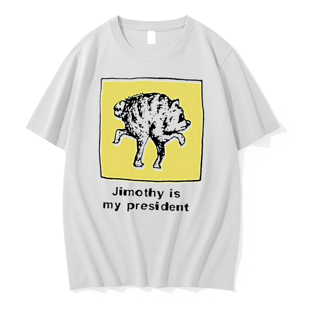 Officials Jimothy Is My President Popcornpunk Cartoon Weird Raccoon Yellow Box Sketch White Womens T Shirt Sweater Hoodie
