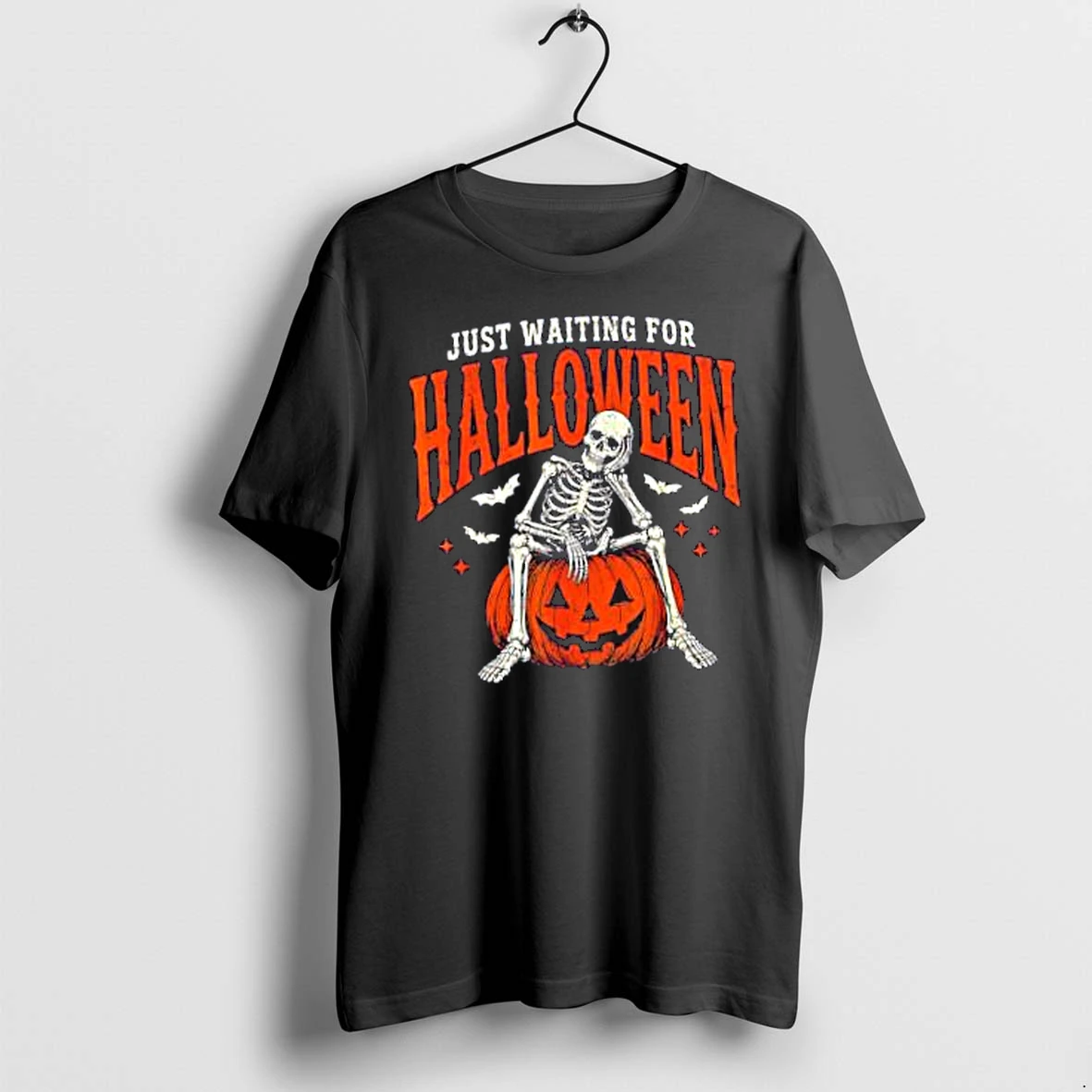 Officials Just Waiting For Halloween Funny Skeleton Coffee Pumpkin Merch T Shirt Sweater Hoodie