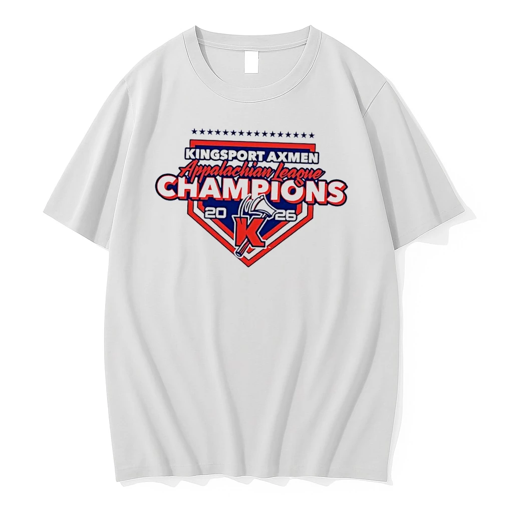 Officials Kingsport Axmen Appalachian League Champions 2026 Home Plate Shield Stars Axe K Logo White Womens Premium T Shirt Sweatshirt Hoodie
