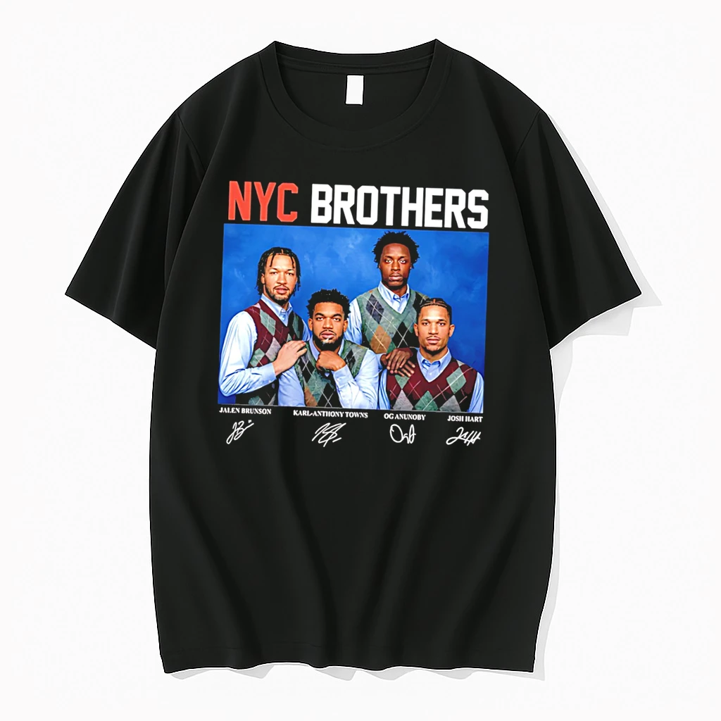 Officials Knicks Nyc Brothers Brunson Towns Og Anunoby Hart Signatures Tee T Shirt Sweater Hoodie