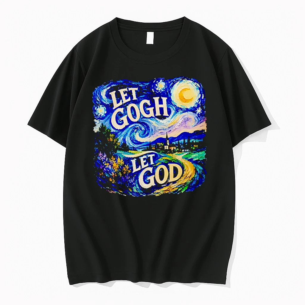 Officials Let Gogh Let God Starry Night Painting Art Premium T Shirt Sweatshirt Hoodie