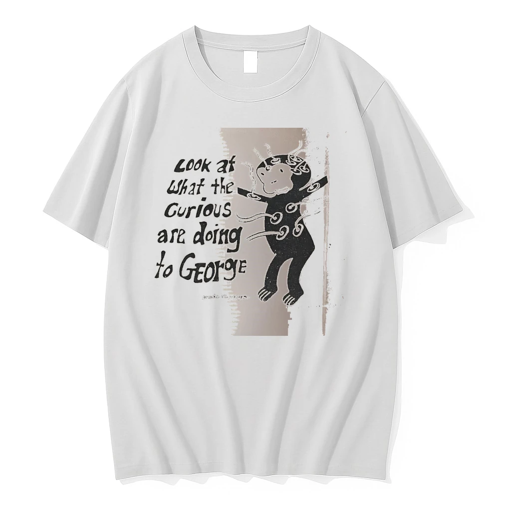 Officials Look At What The Curious Are Doing To George Monkey White Premium T Shirt Sweatshirt Hoodie