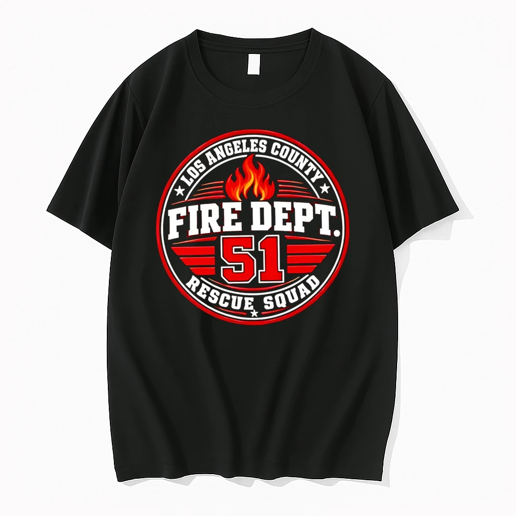 Officials Los Angeles County Fire Dept 51 Rescue Squad Logo T Shirt Sweater Hoodie