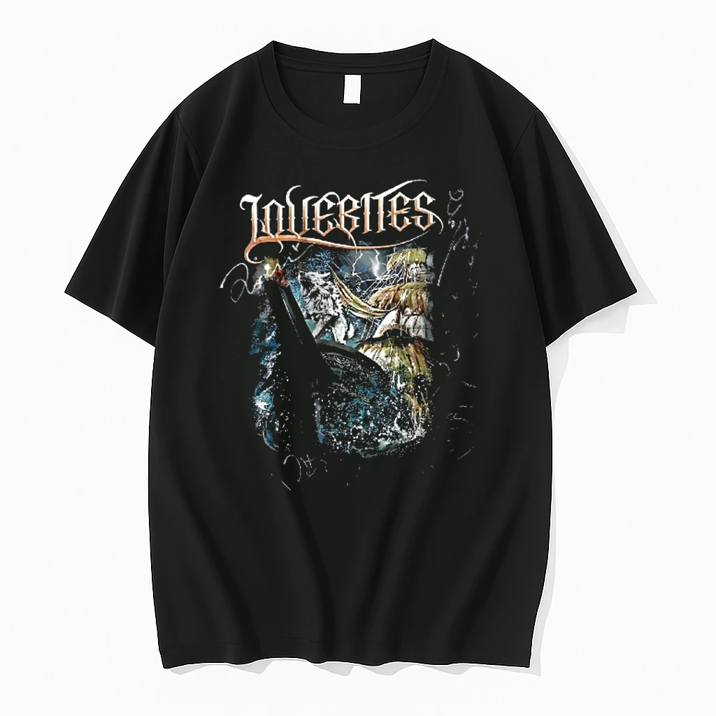 Officials Lovebites Howling White Wolf Wooden Ship Storm Ocean Waves Lightning Youth T Shirt Sweater Hoodie