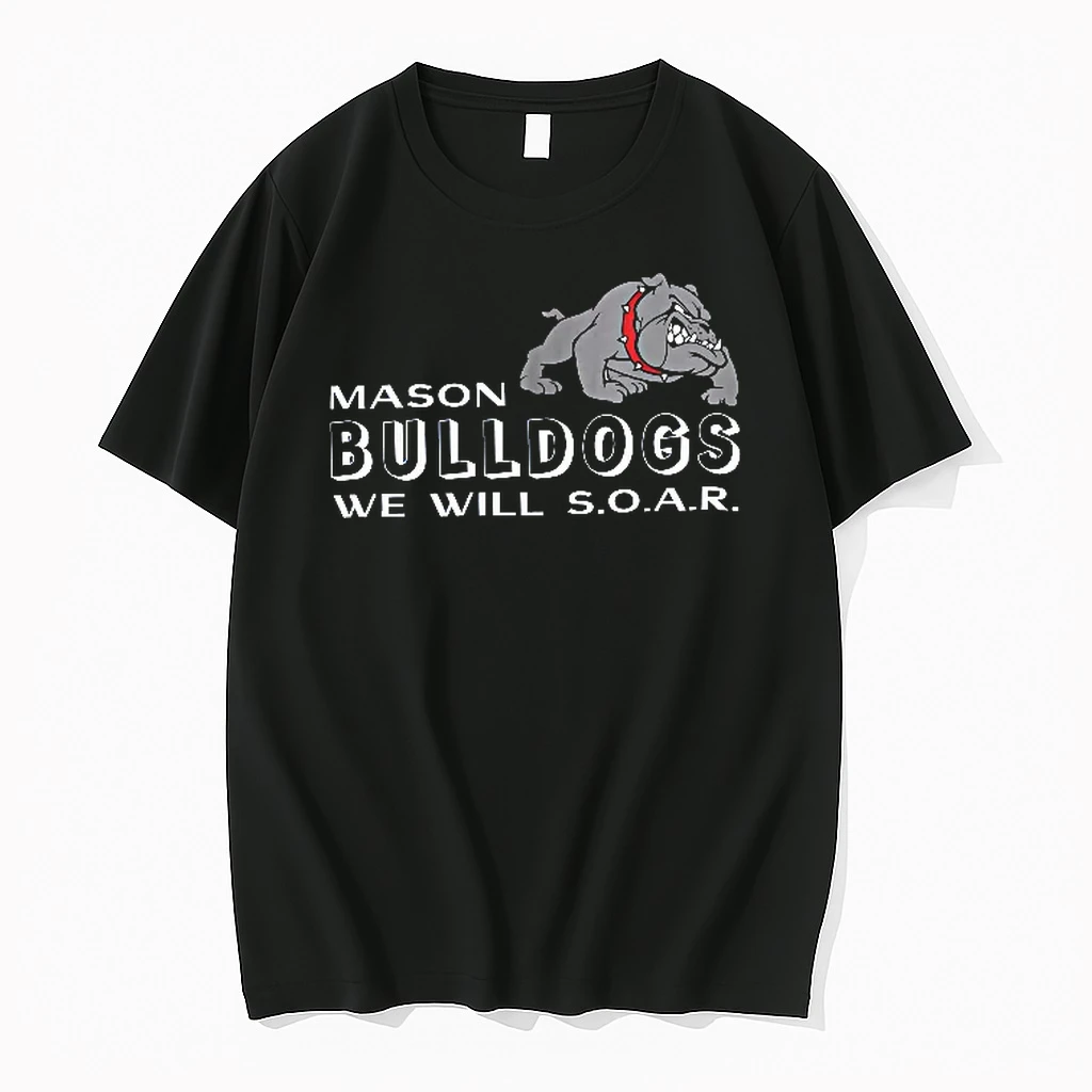 Officials Mason Bulldogs We Will Soar Cartoon Growling Mascot Red Collar T Shirt Sweater Hoodie