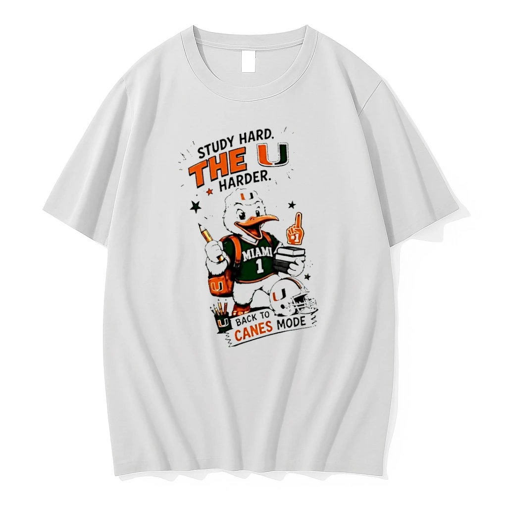 Officials Miami Hurricanes Study Hard The U Harder Back To Canes Mode T Shirt Sweater Hoodie