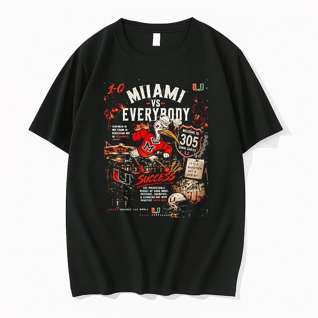 Officials Miami Hurricanes Vs Everybody 1 0 Success Welcome To 305 Coral Gables T Shirt Sweater Hoodie
