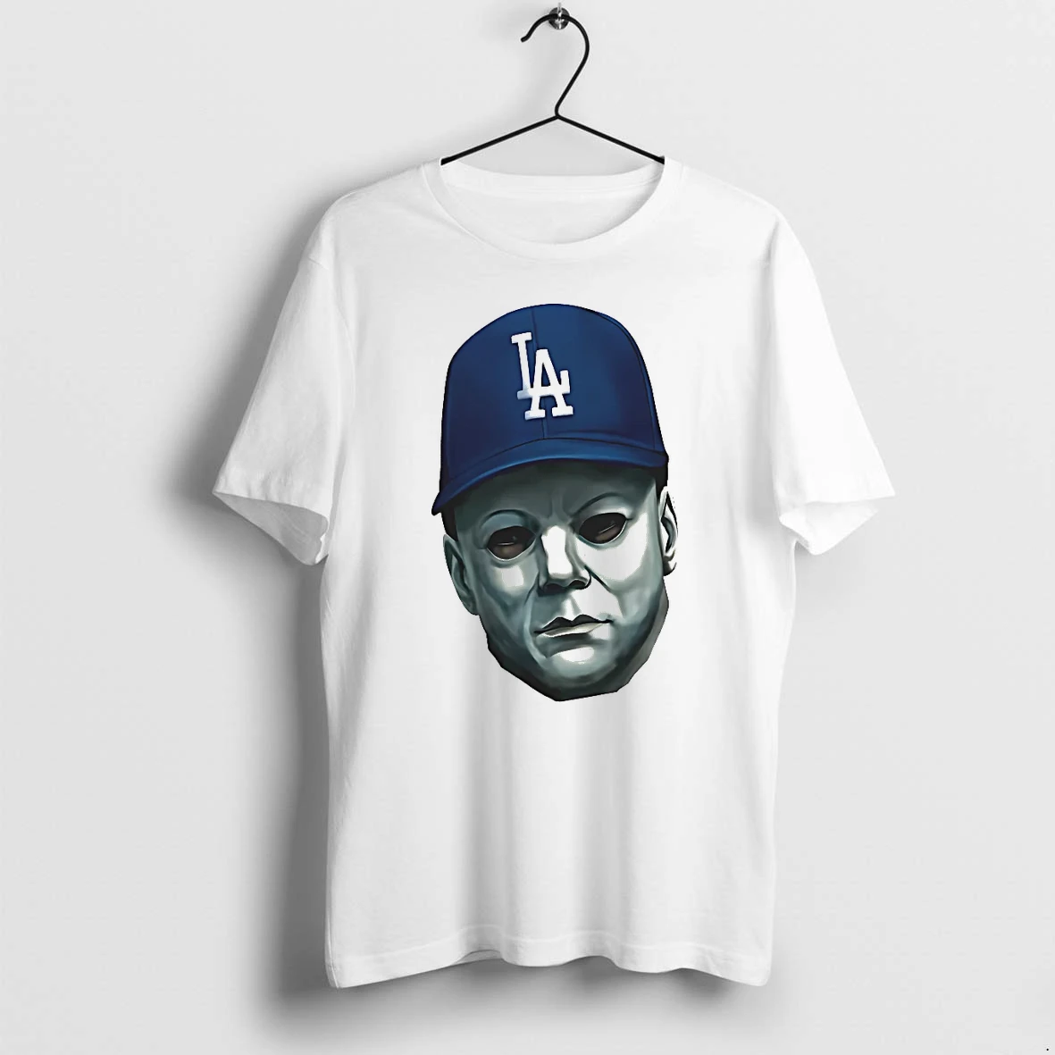 Officials Michael Myers Los Angeles Dodgers La Mlb Logo Mask Horror T Shirt Sweater Hoodie