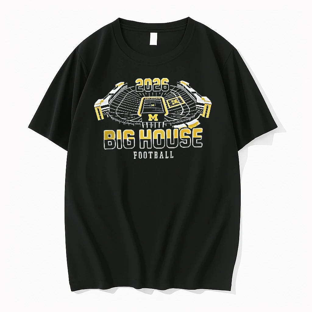 Officials Michigan Wolverines Ncaa Big House Football 2026 Stadium Top Angle Line Art Youth T Shirt Sweater Hoodie