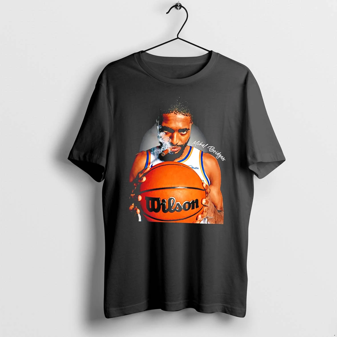 Officials Mikal Bridges New York Knicks Smoking Graphic Tee T Shirt Sweater Hoodie