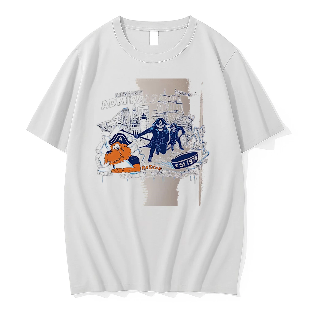 Officials Milwaukee Admirals Roscoe Est 1970 And Skeleton Pirates Hockey White Premium T Shirt Sweatshirt Hoodie
