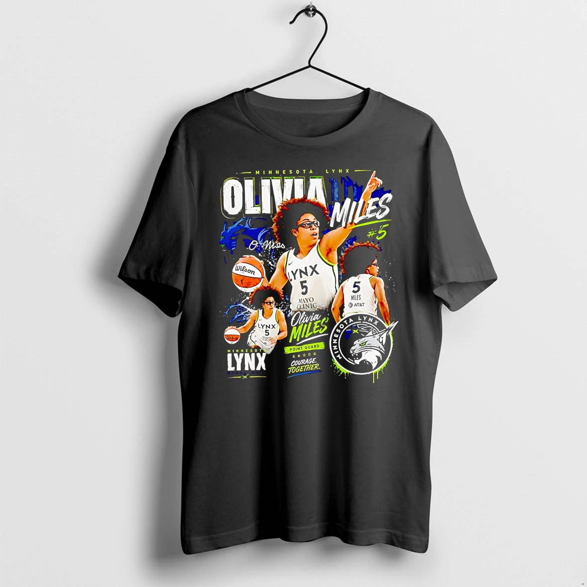 Officials Minnesota Lynx Olivia Miles 5 Courage Together Point Guard T Shirt Sweater Hoodie