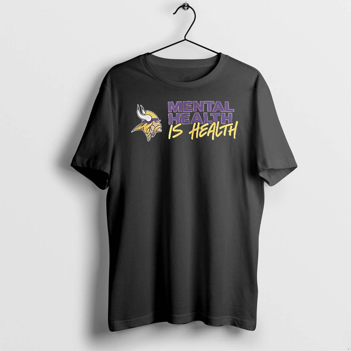 Officials Minnesota Vikings Nfl Mental Health Is Norseman Head Profile Logo T Shirt Sweater Hoodie