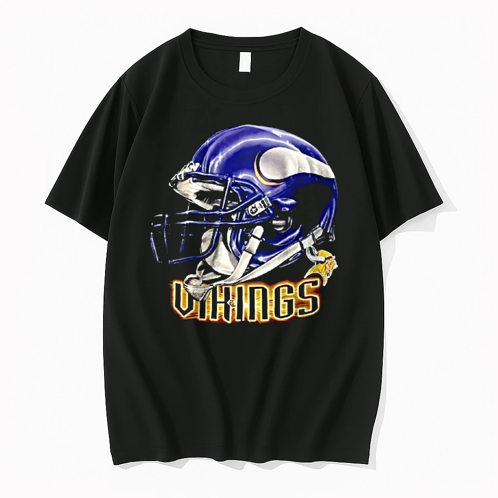 Officials Minnesota Vikings Nfl Purple Football Helmet Horn Decal Fiery Text Youth T Shirt Sweater Hoodie