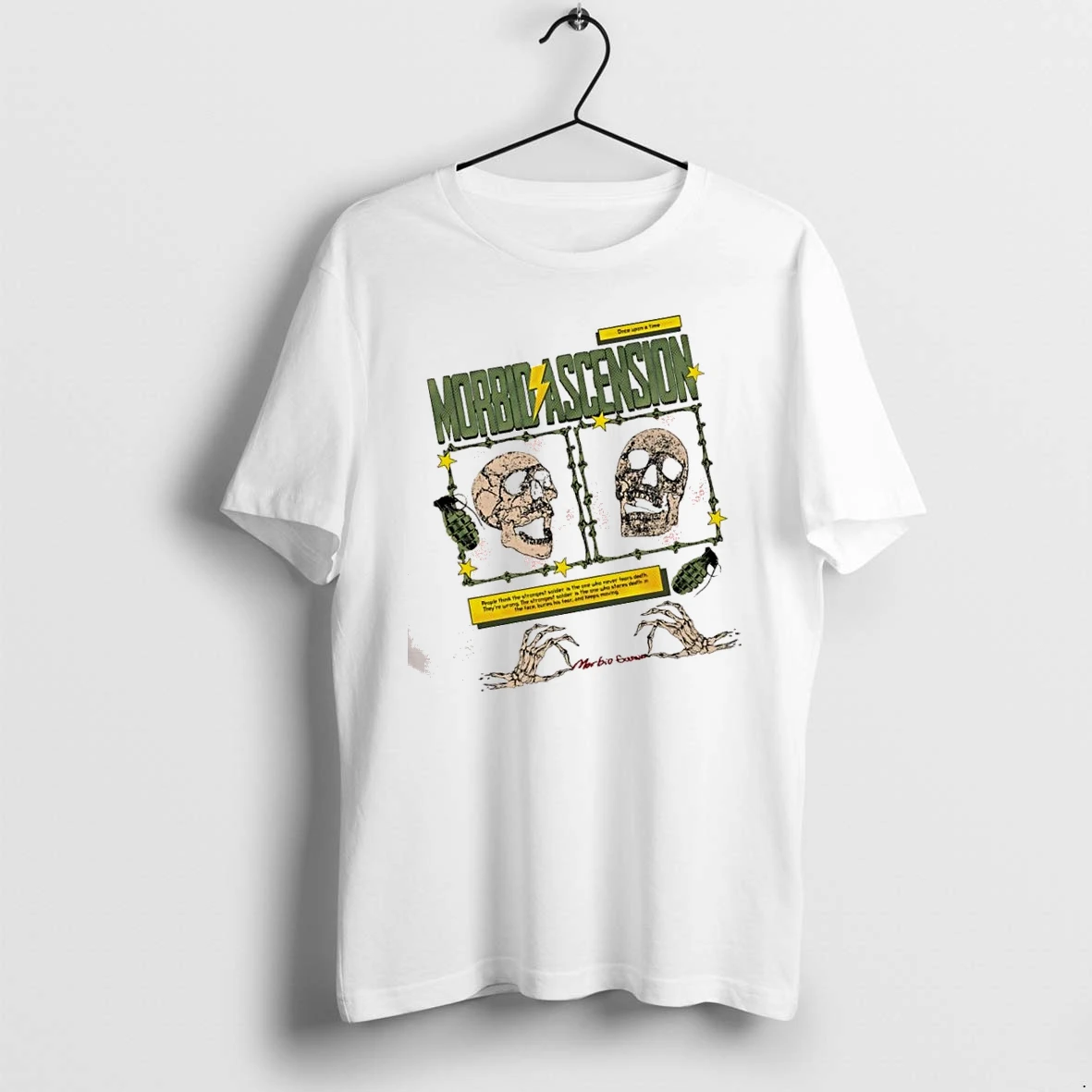 Officials Morbid Ascension Skulls Grenade Once Upon A Time People Think The Strongest Premium T Shirt Sweatshirt Hoodie