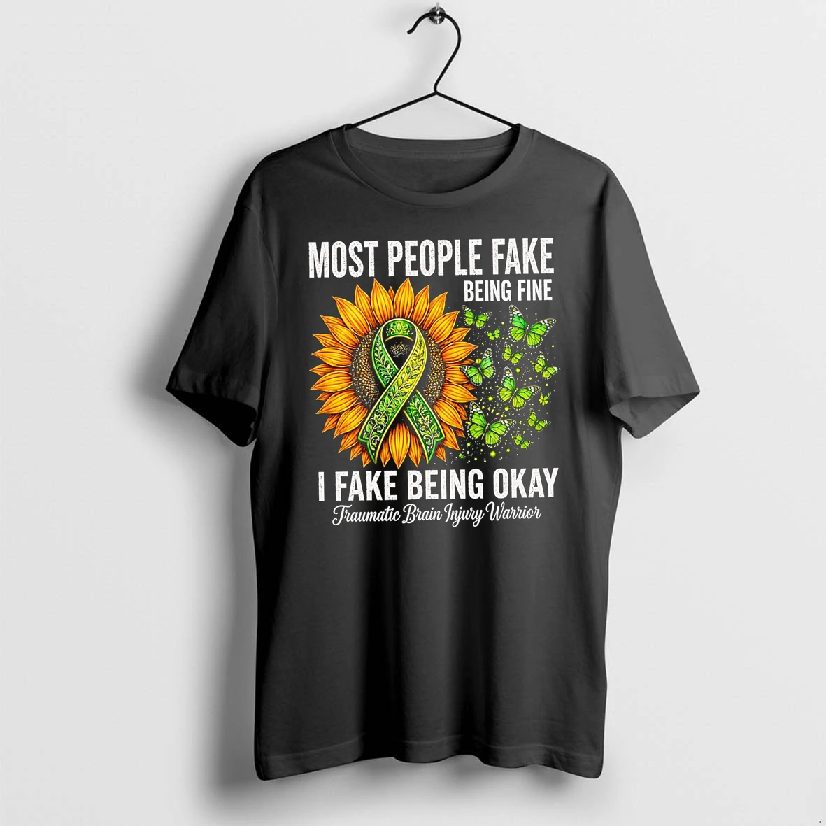 Officials Most People Fake Being Fine I Fake Being Okay Traumatic Brain Injury Warrior T Shirt Sweater Hoodie
