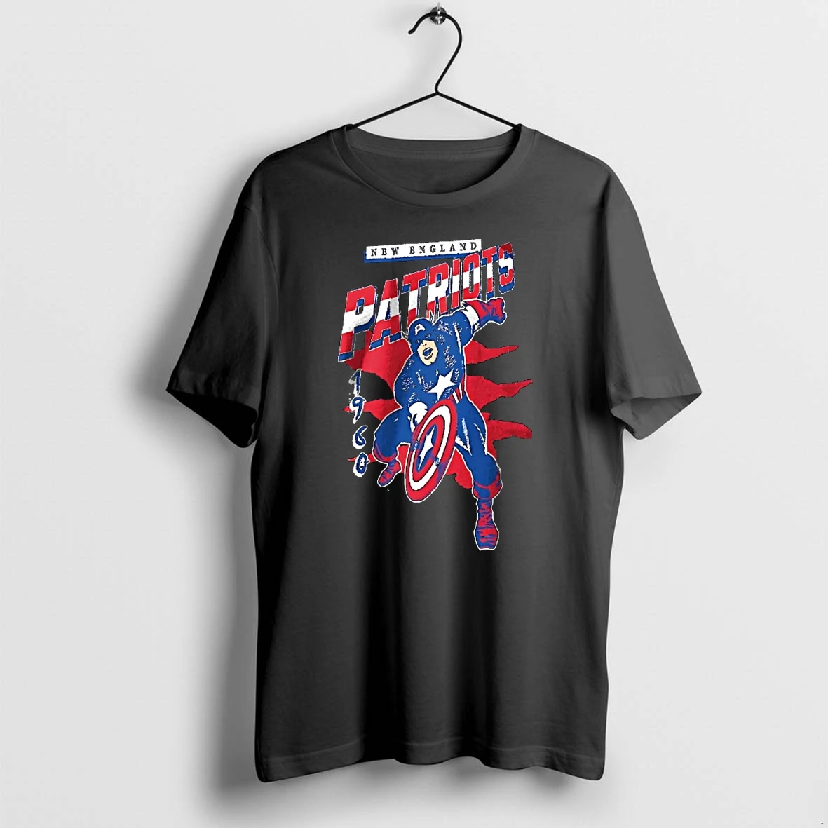 Officials New England Patriots Nfl 1960 Captain America Shield Comic Art Youth T Shirt Sweater Hoodie