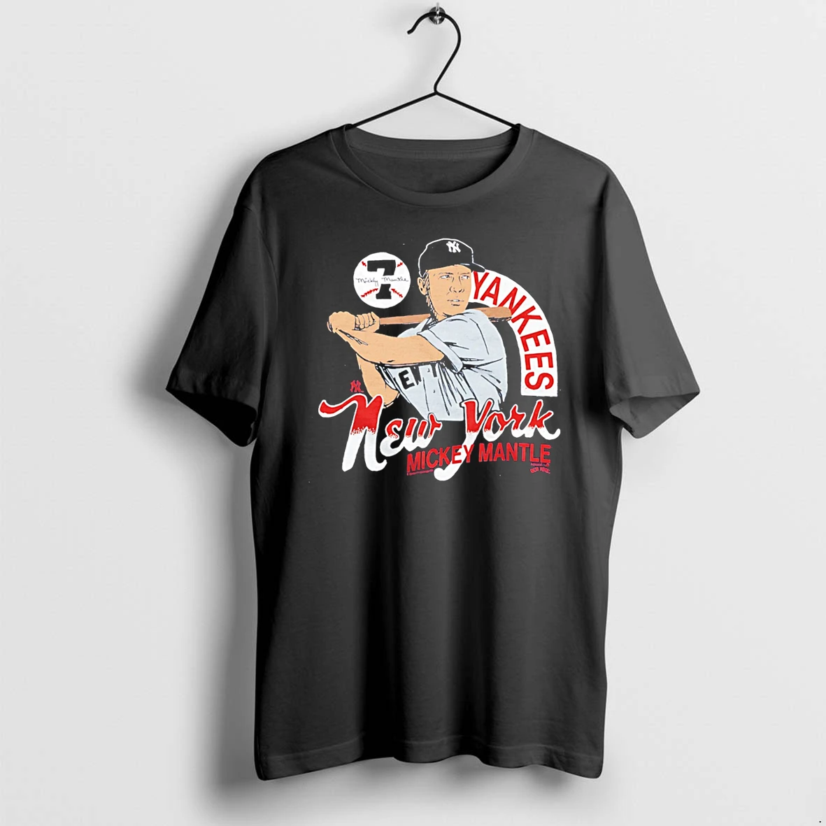 Officials New York Yankees Mickey Mantle Player Graphic Tee T Shirt Sweater Hoodie
