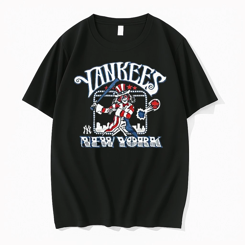 Officials New York Yankees Mlb X Grateful Dead X Americana Tri Blend Black T Shirt Sweater Hoodie