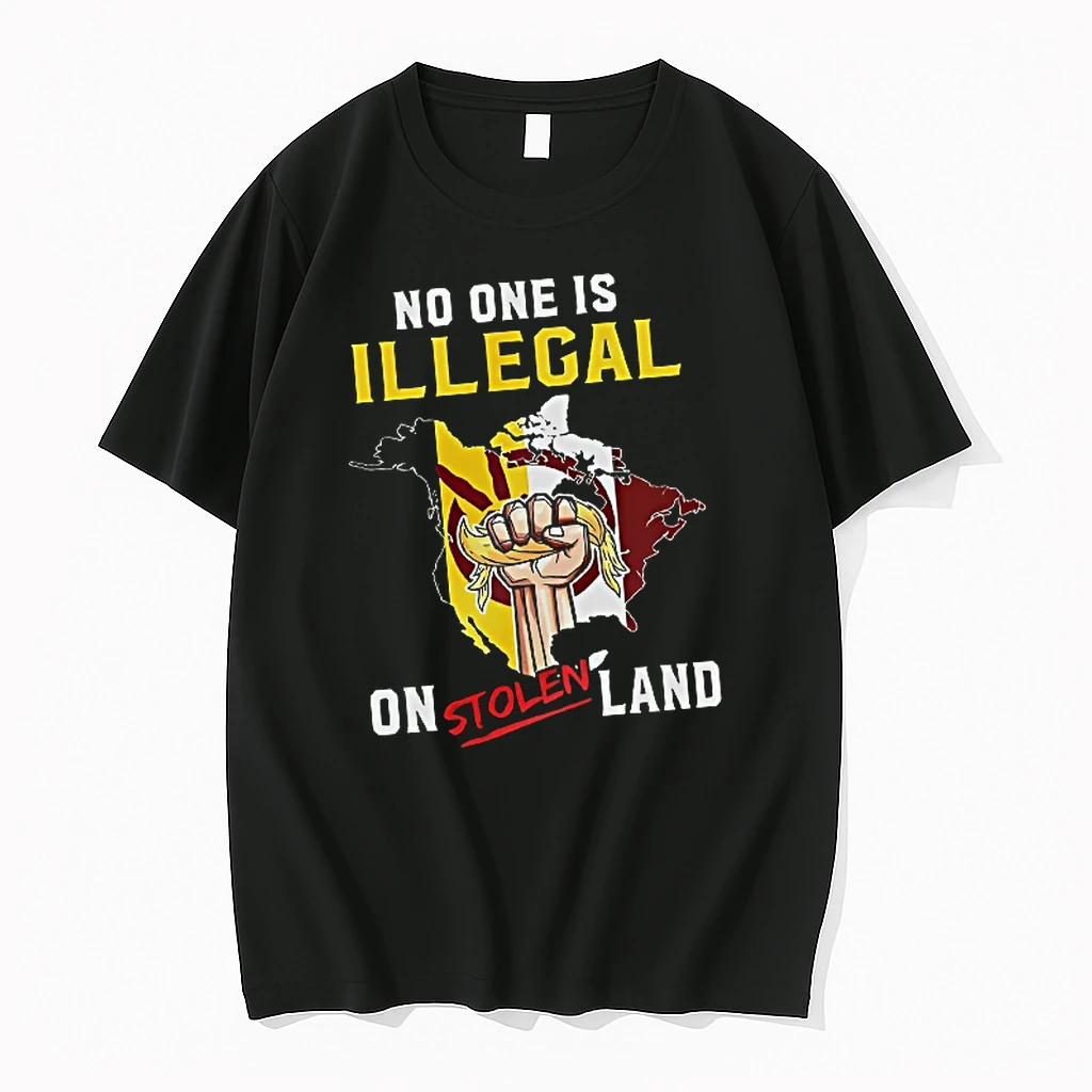 Officials No One Is Illegal On Stolen Land With Indigenous Power Map Fist Symbol T Shirt Sweater Hoodie