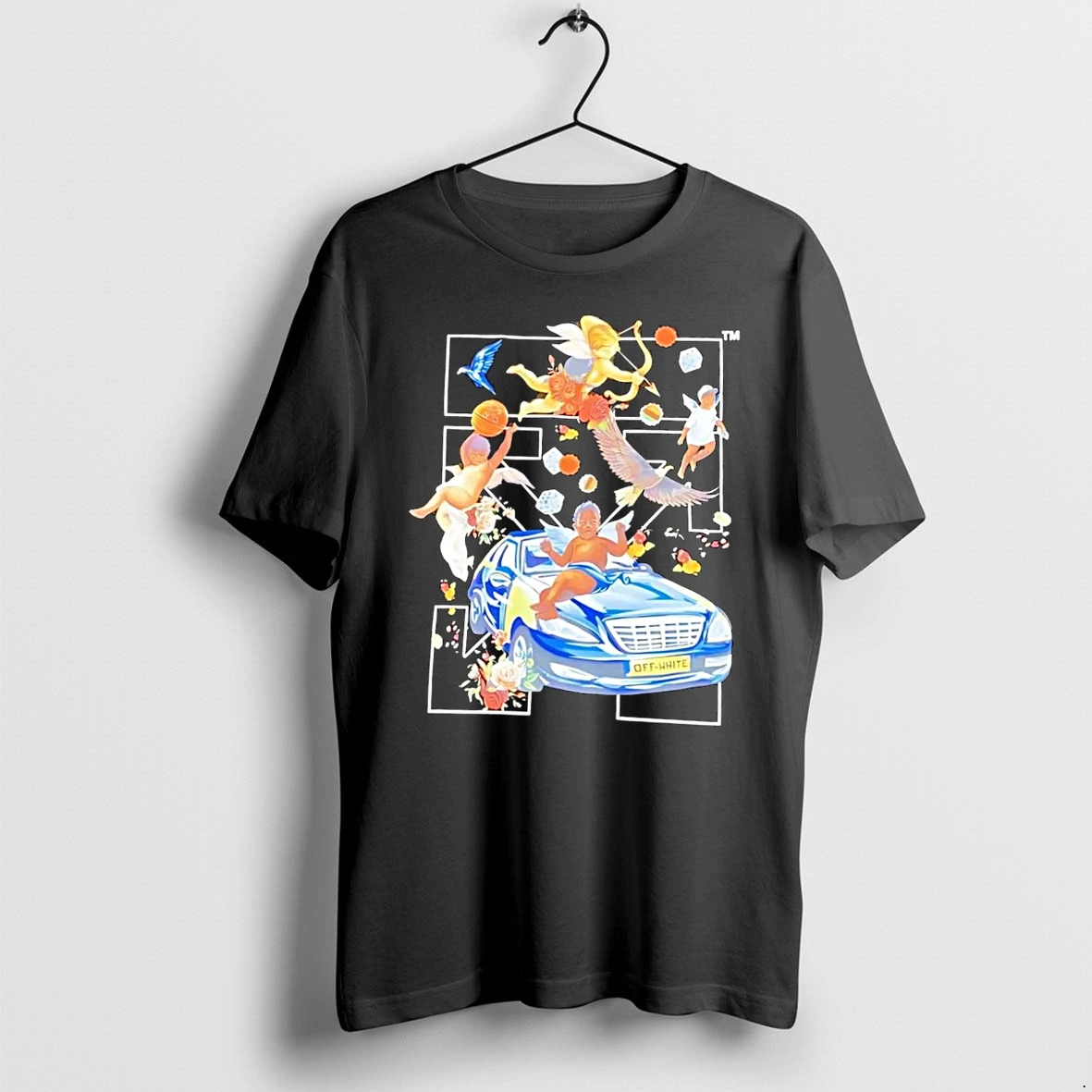 Officials Off White Cherubs Car Eagle Basketball Black T Shirt Sweater Hoodie