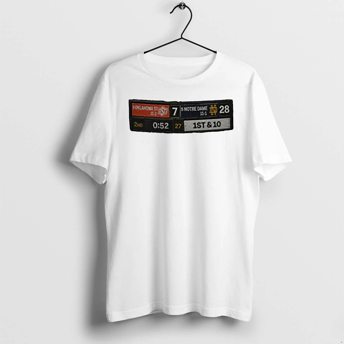Officials Oklahoma State Cowboys Vs Notre Dame Fighting Irish The Scoreboard Is Displayed T Shirt Sweater Hoodie