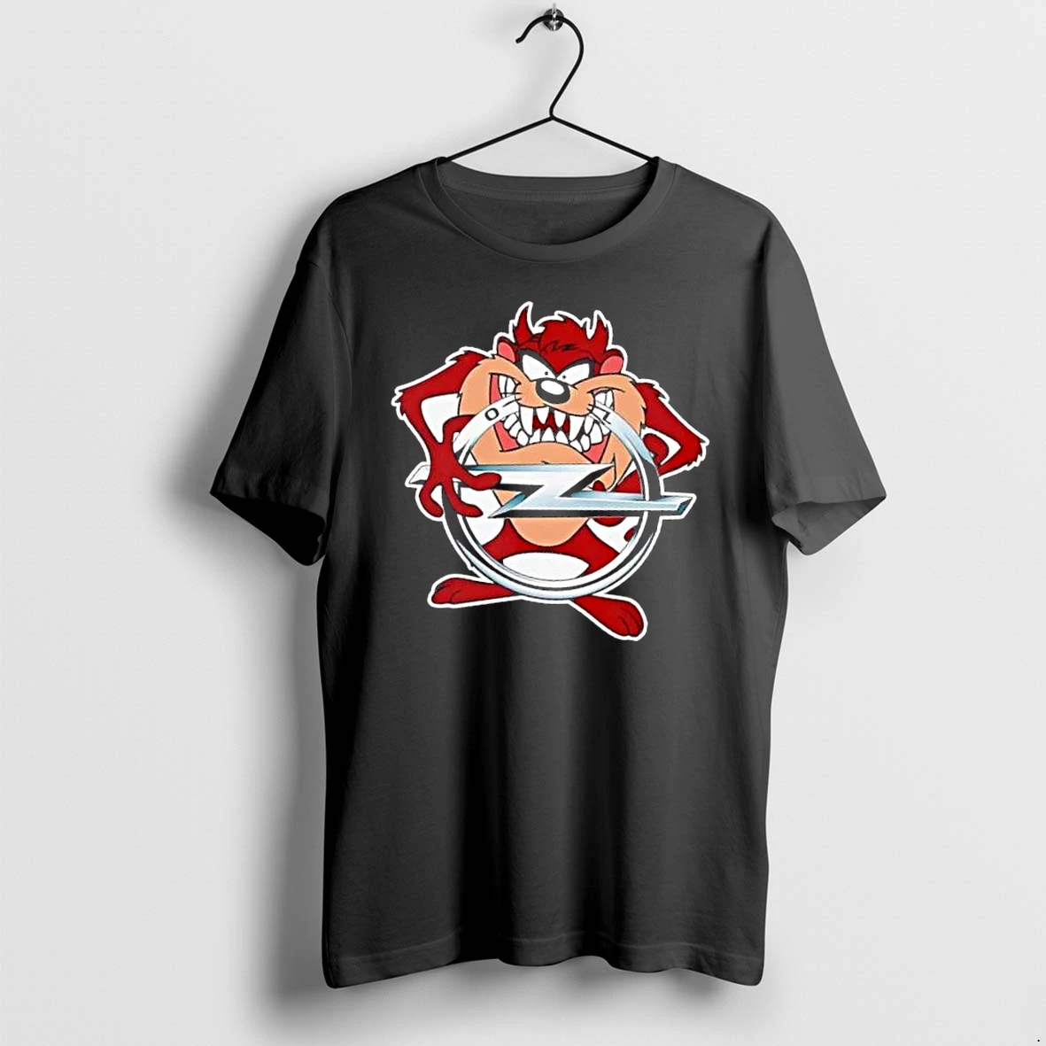 Officials Opel Taz Tasmanian Devil Holding Lightning Emblem Cartoon Caricature Mens Premium T Shirt Sweatshirt Hoodie