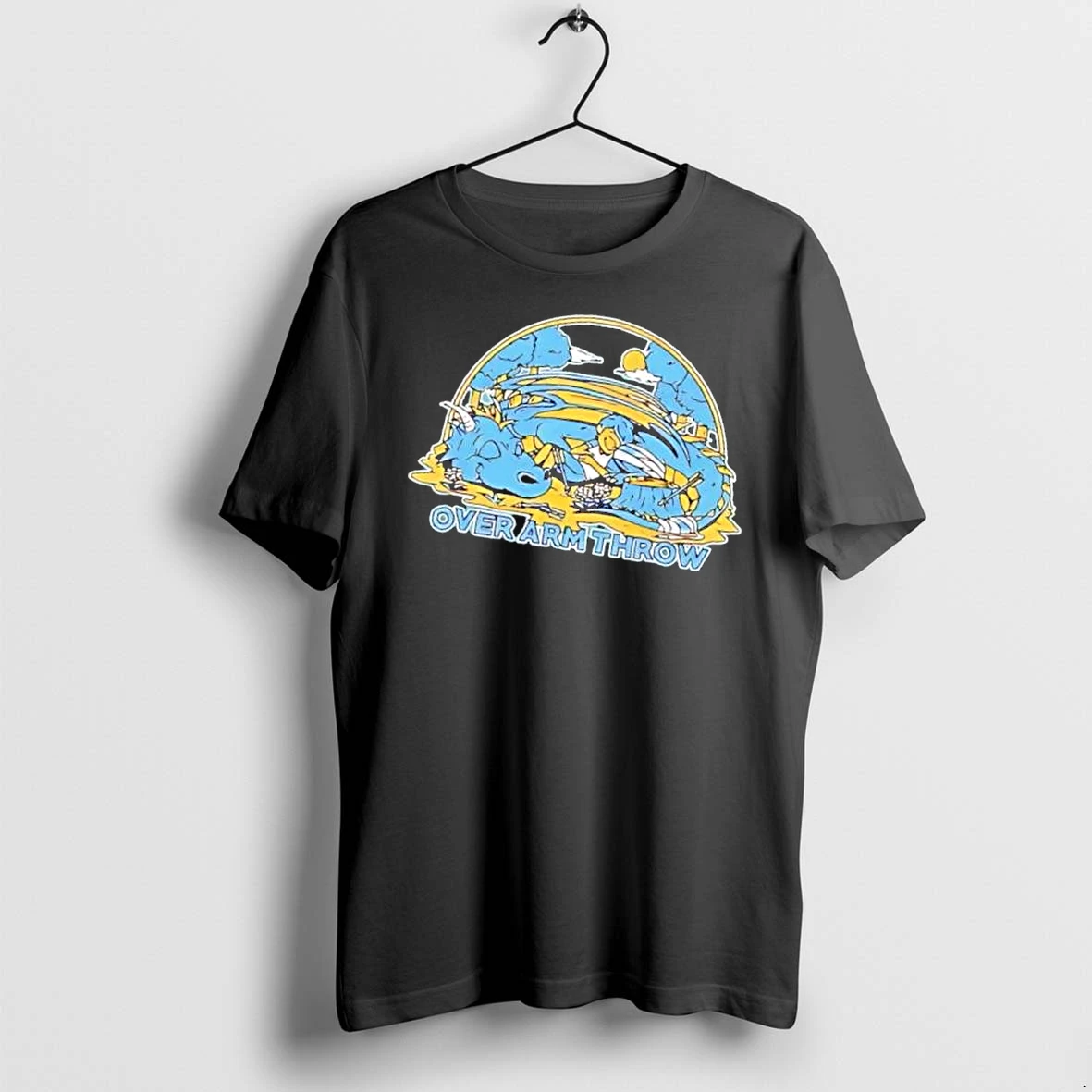 Officials Over Arm Throw Cartoon Sleeping Blue Dragon Mens T Shirt Sweater Hoodie
