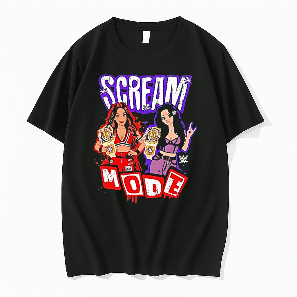 Officials Paige And Brie Bella Wwe Scream Mode Professional Vintage T Shirt Sweater Hoodie