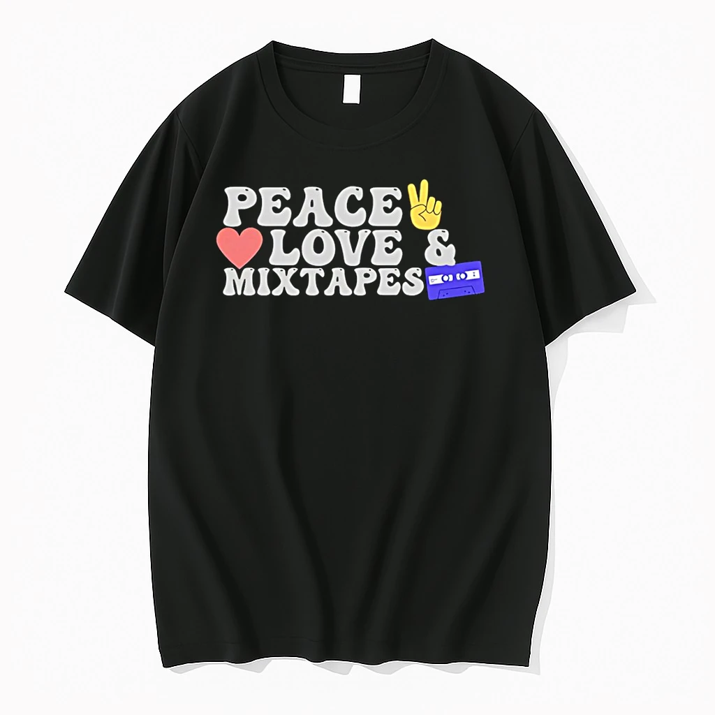 Officials Peace Love And Mixtapes Cassette Retro T Shirt Sweater Hoodie