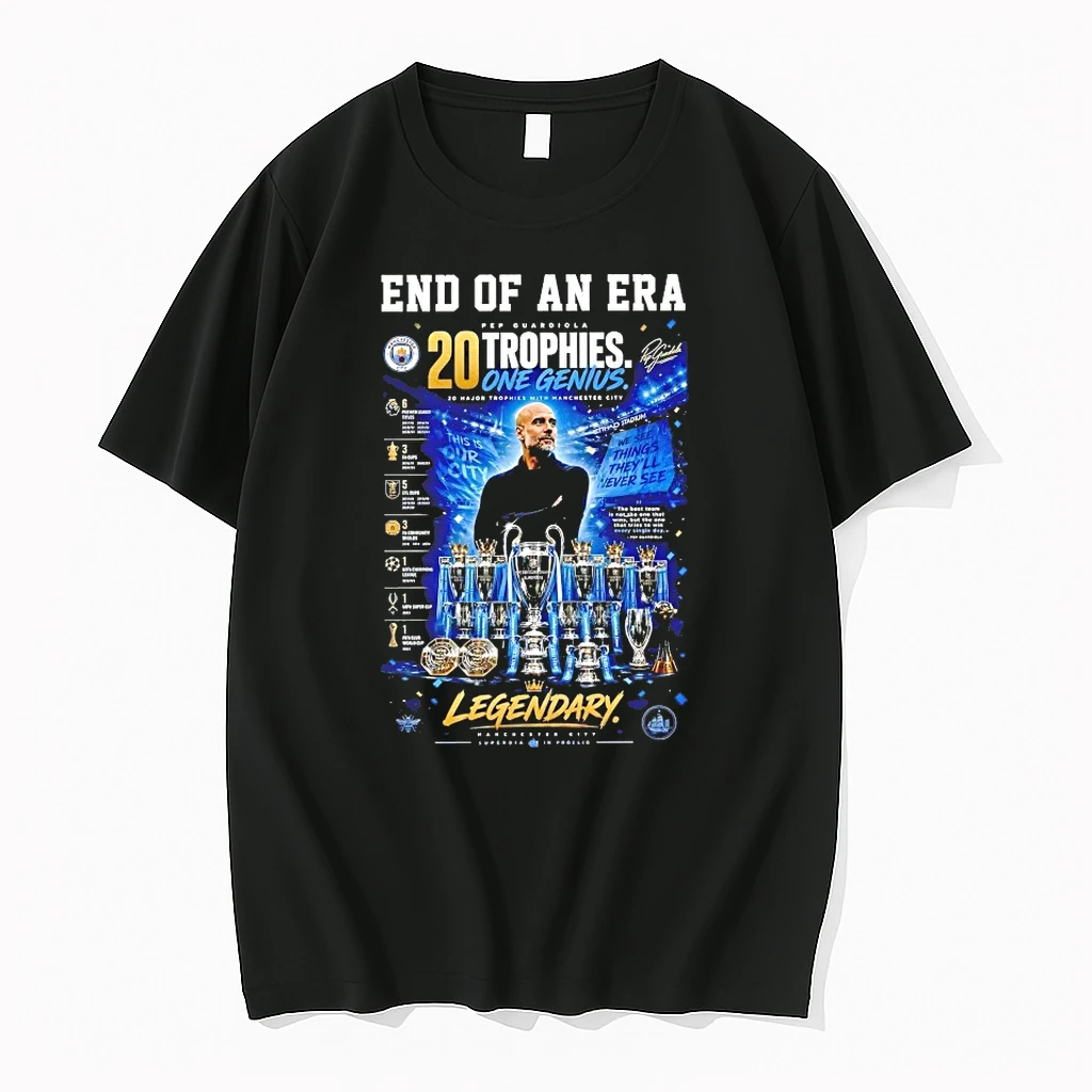 Officials Pep Guardiola Manchester City End Of An Era 20 Trophies One Genius T Shirt Sweater Hoodie