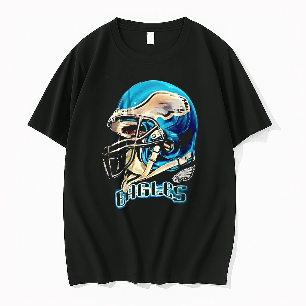 Officials Philadelphia Eagles Nfl Blue Gold Football Helmet Wing Decal Youth T Shirt Sweater Hoodie