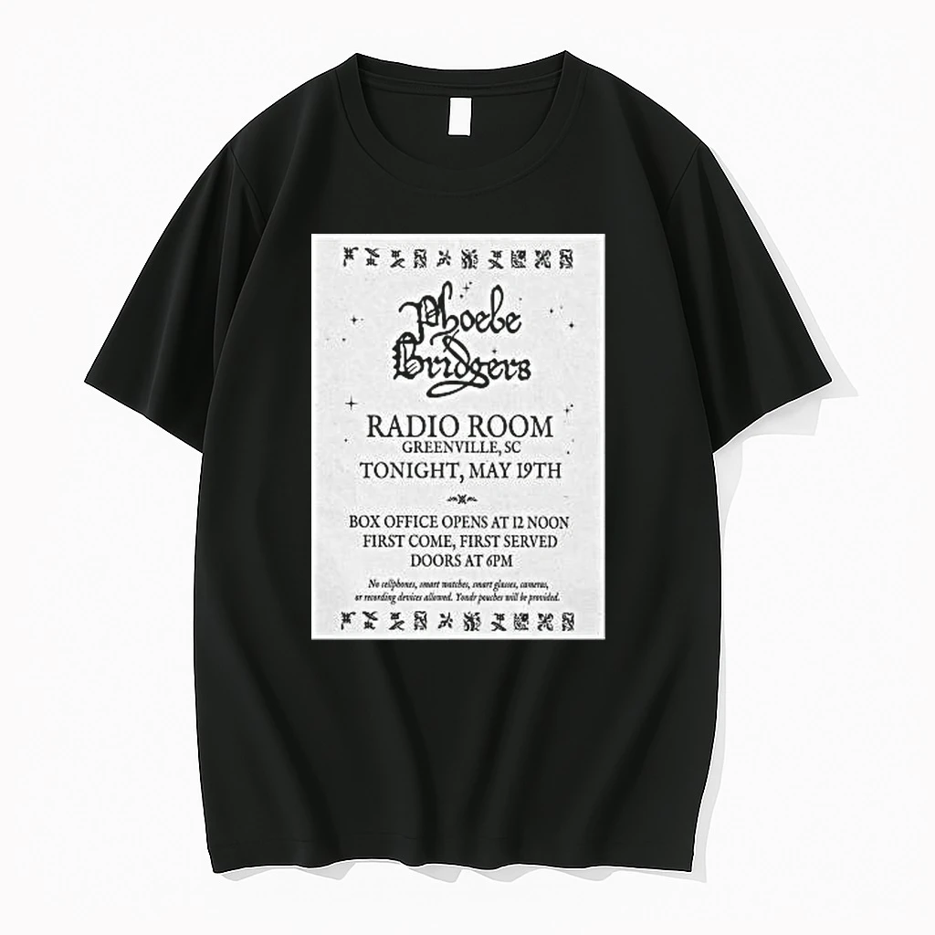 Officials Phoebe Bridgers May 19 2026 Radio Room Greenville Sc Black T Shirt Sweater Hoodie