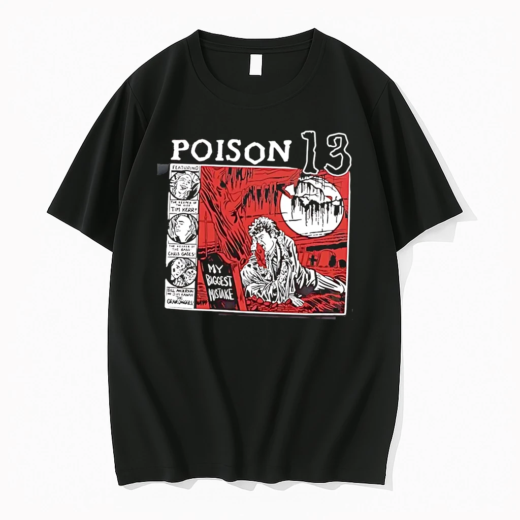 Officials Poison 13 My Biggest Mistake Graveyard Comic Art Black T Shirt Sweater Hoodie