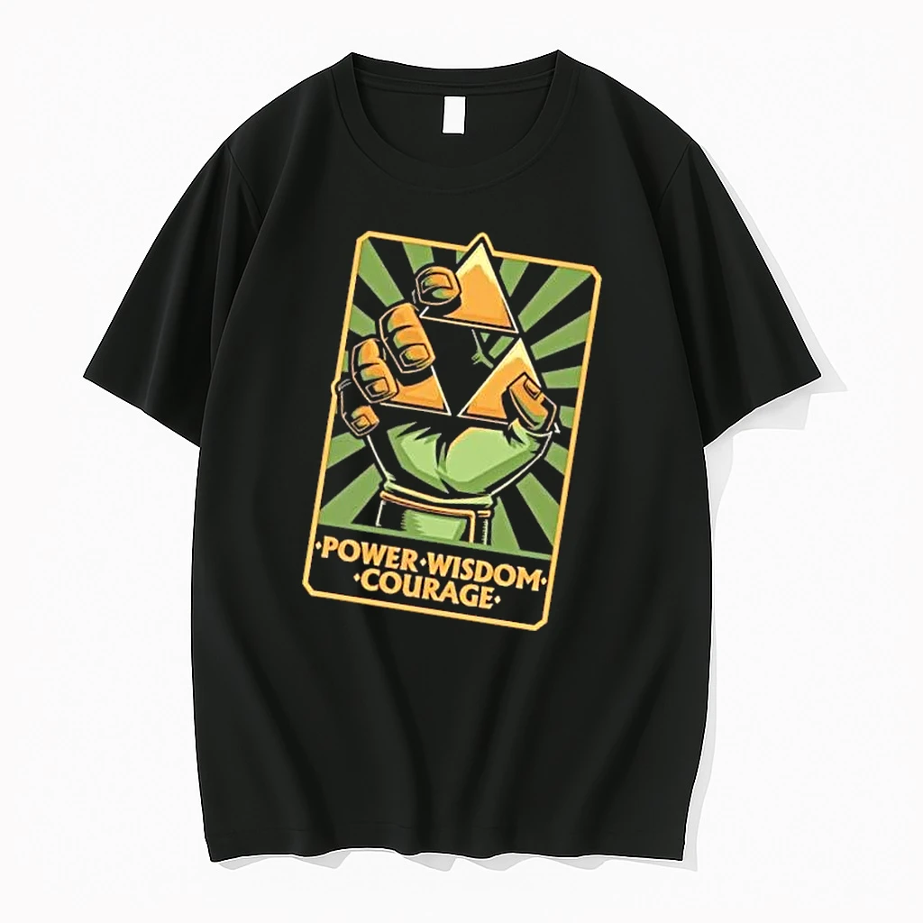 Officials Power Wisdom Courage Green Hand Holding Golden Triforce Triangles Frame Mens Premium T Shirt Sweatshirt Hoodie