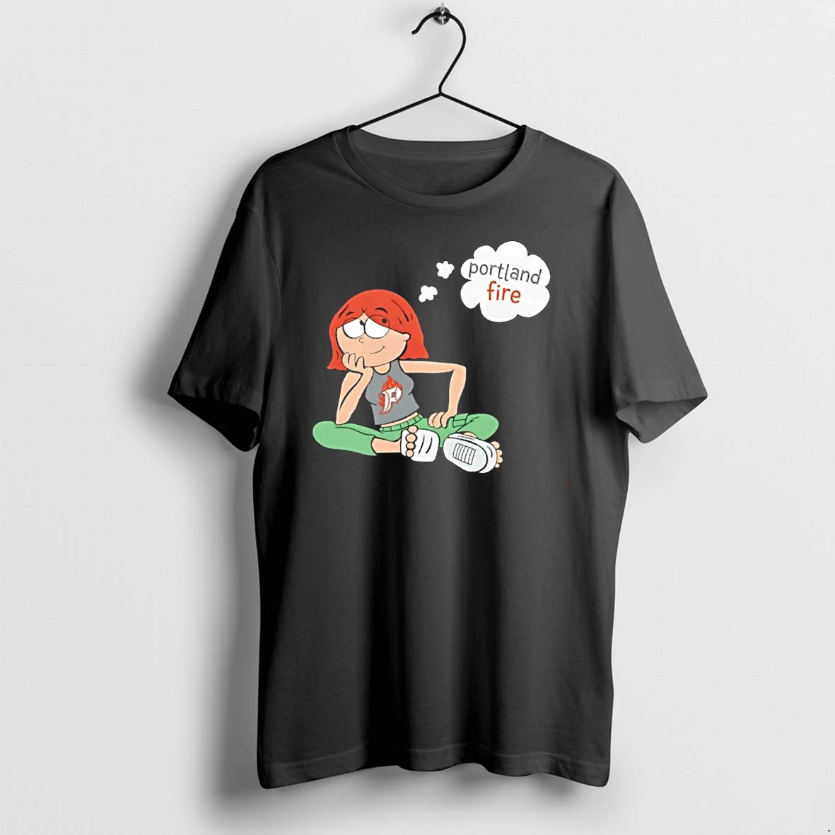 Officials Premium Portland Fire Wnba Cartoon Redhead Girl Daydreaming Thought Bubble Mens T Shirt Sweater Hoodie