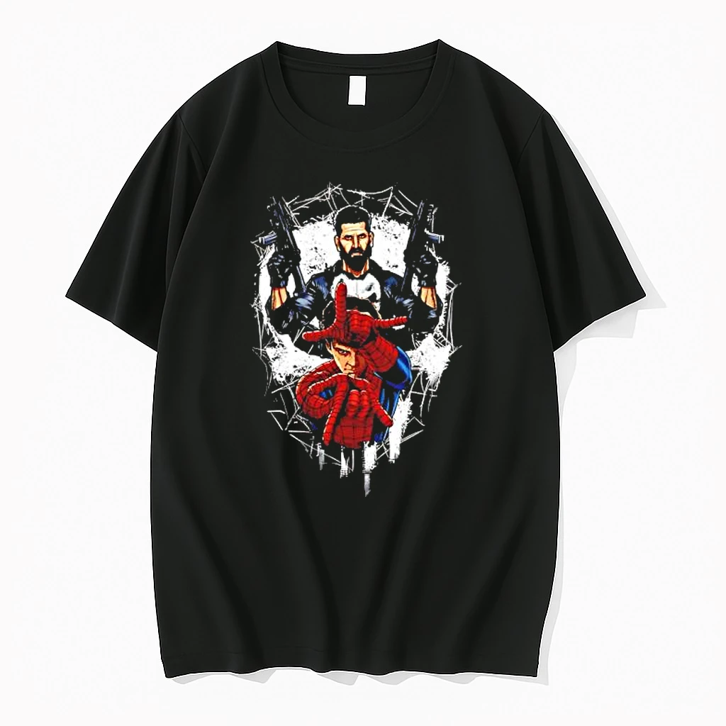 Officials Punisher And Spider Man Marvel Comics Characters Crossover Marvel Universe Premium T Shirt Sweatshirt Hoodie