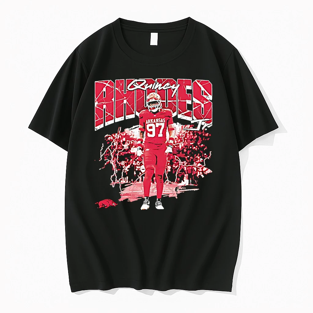 Officials Quincy Rhodes Jr Number 97 Of Arkansas Razorbacks Ncaa Football Graphic T Shirt Sweater Hoodie
