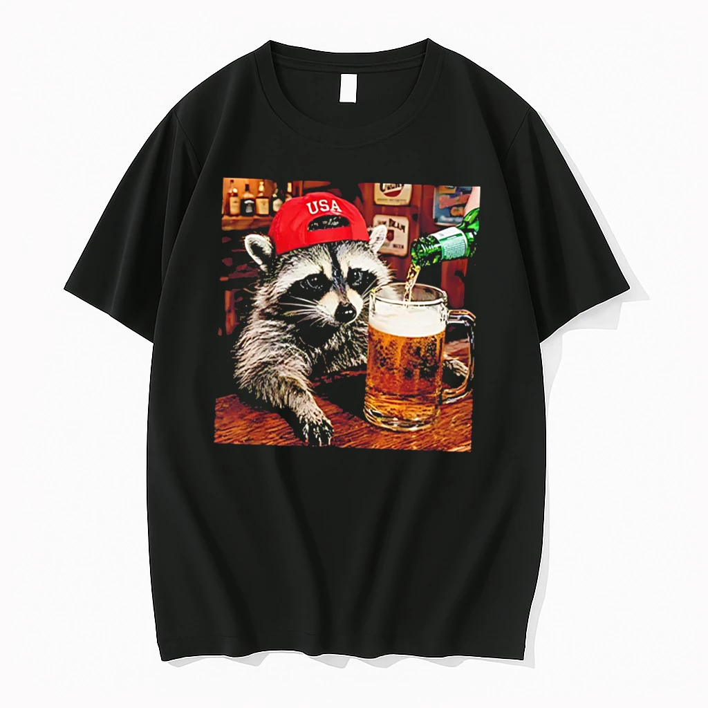 Officials Raccoon Drinking Beer Patriotic Usa Tee T Shirt Sweater Hoodie