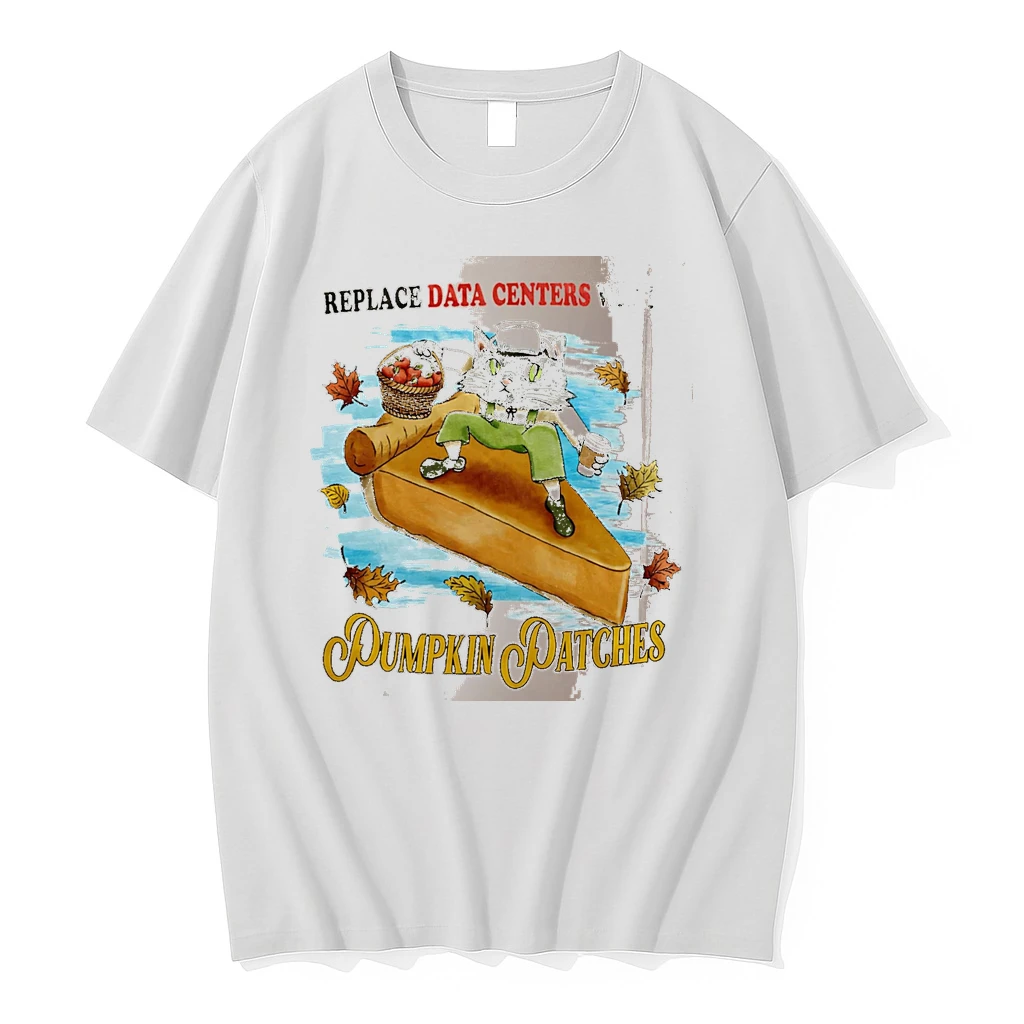 Officials Replace Data Centers With Pumpkin Patches Cat On Pie White Premium T Shirt Sweatshirt Hoodie