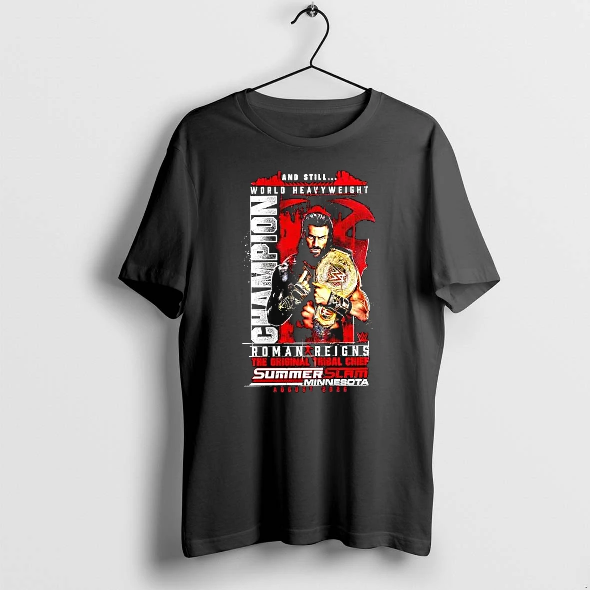 Officials Roman Reigns World Heavyweight Champion Summerslam Minnesota 2026 Premium T Shirt Sweatshirt Hoodie