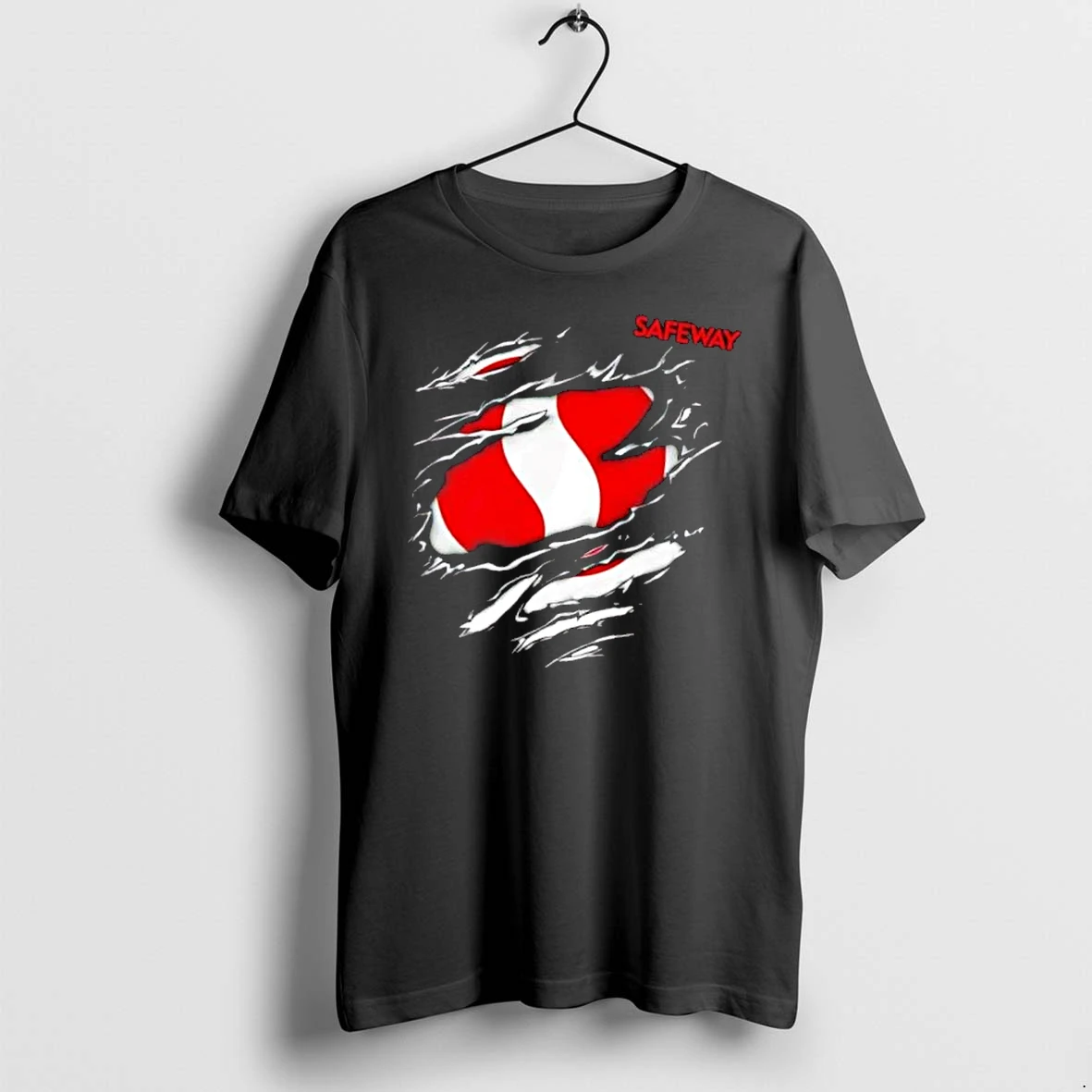 Officials Safeway Claw Marks Ripped Metallic Surface Red White Logo Mens Premium T Shirt Sweatshirt Hoodie