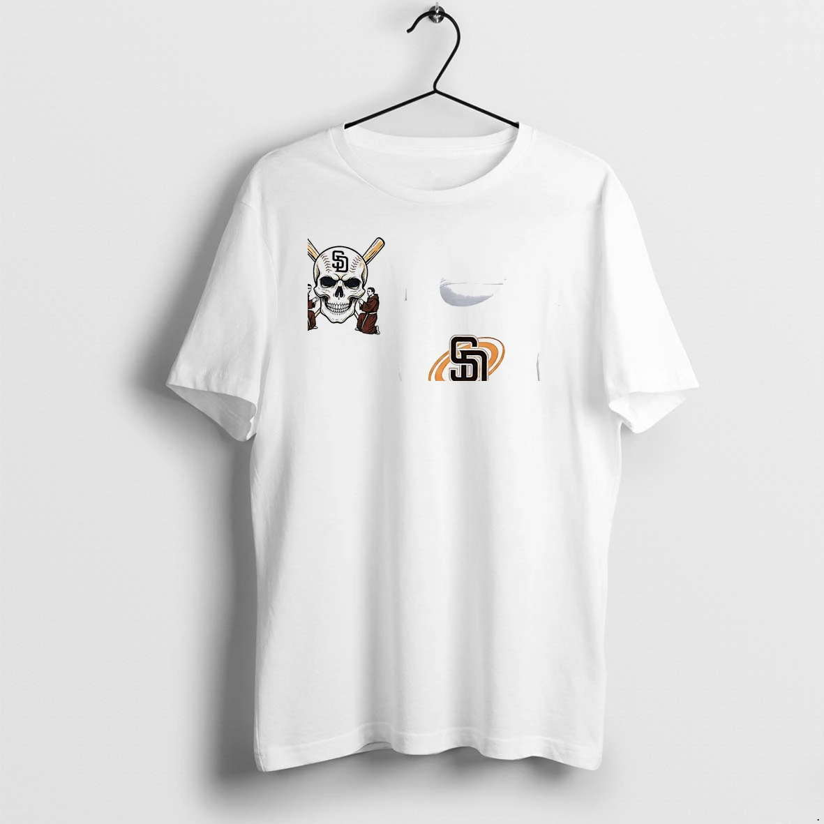 Officials San Diego Padres Logo Skull Bat Crossed Baseball White Mens Premium T Shirt Sweatshirt Hoodie