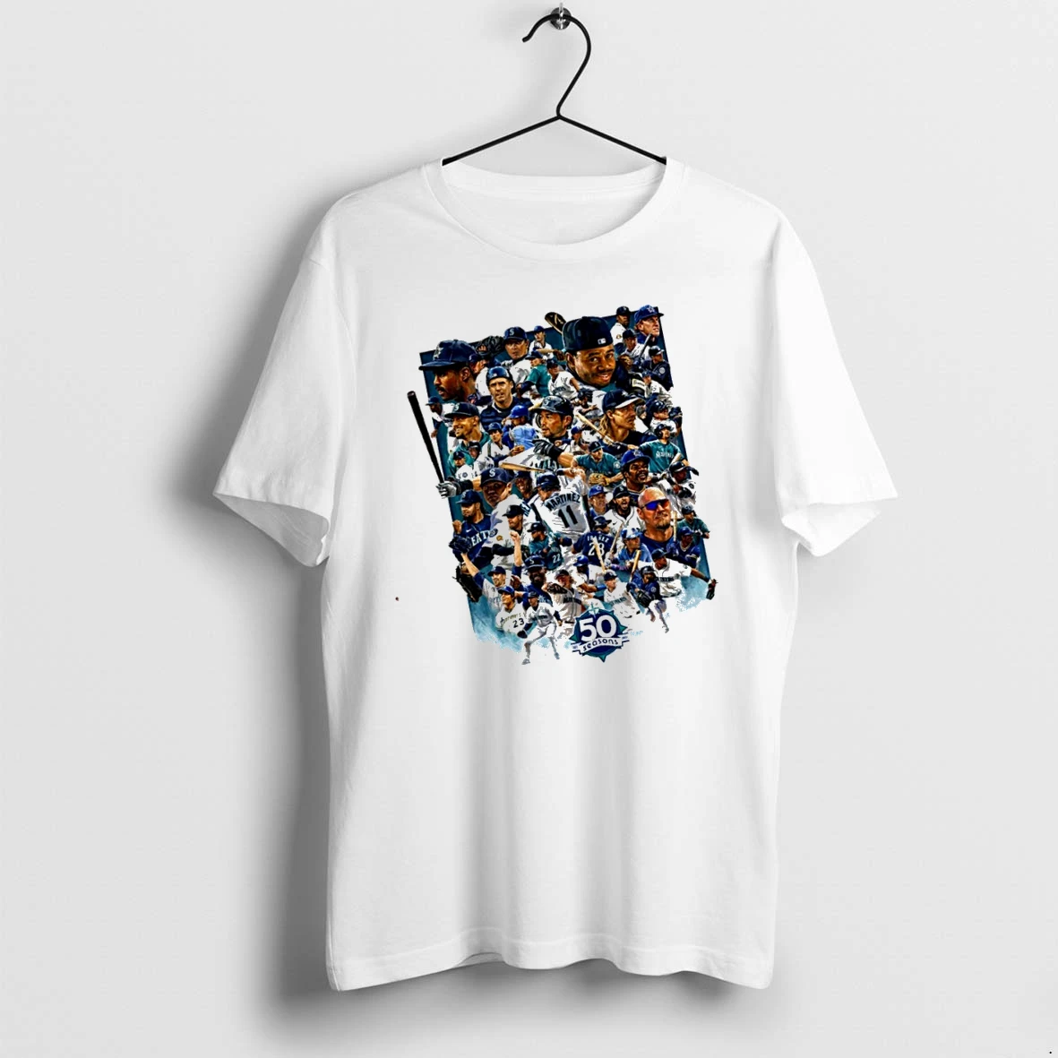 Officials Seattle Mariners 50 Seasons Collage Mlb Premium T Shirt Sweatshirt Hoodie