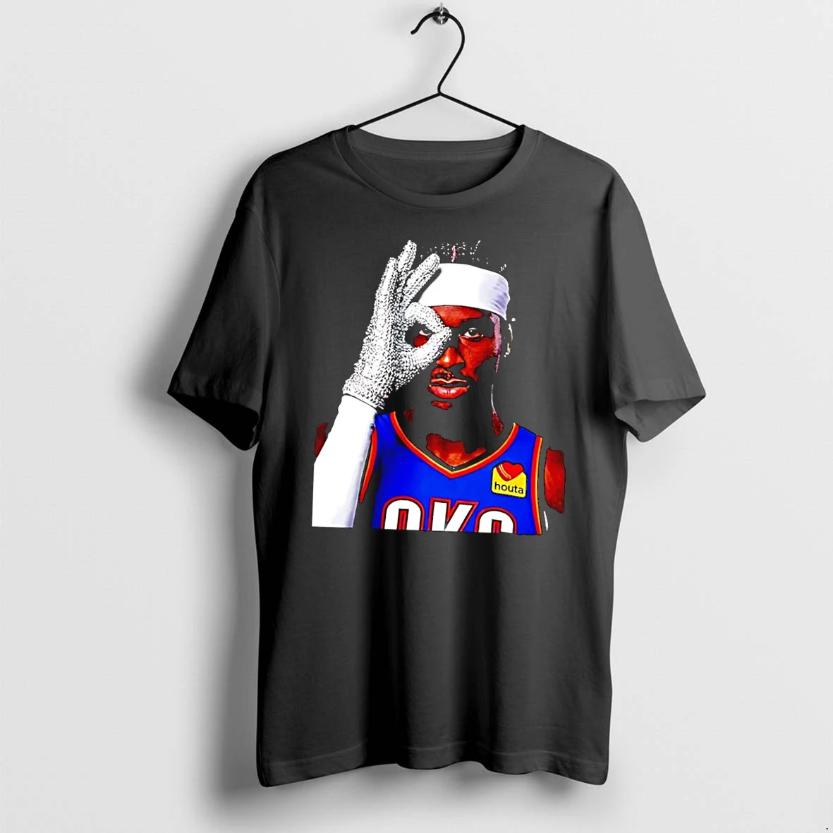 Officials Shai Gilgeous Alexander Okc Thunder Ok Gesture Sparkle Glove Black T Shirt Sweater Hoodie